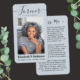 Für immer in unserem Herzen Foto Beerdigungskarte