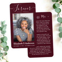 Für immer in unserem Herzen Foto Beerdigungskarte