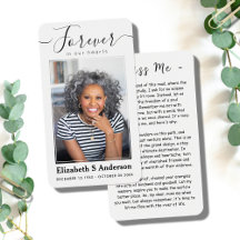 Für immer in unserem Herzen Foto Beerdigungskarte