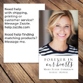 Für immer in unserem Herzen Foto Beerdigungskarte