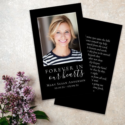 Für immer in unserem Herzen Foto Beerdigungskarte