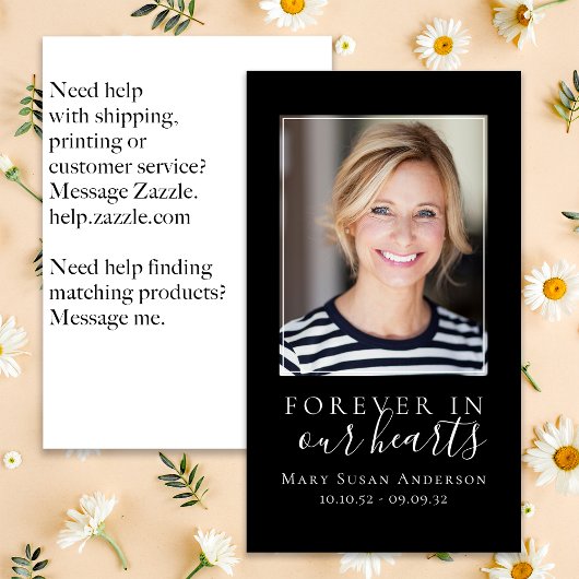 Für immer in unserem Herzen Foto Beerdigungskarte