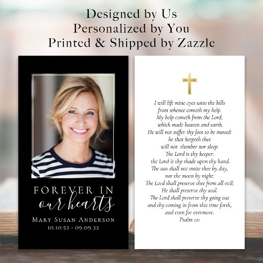 Für immer in unserem Herzen Foto Beerdigungskarte