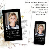 Für immer in unserem Herzen Foto Beerdigungskarte