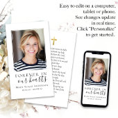 Für immer in unserem Herzen Foto Beerdigungskarte