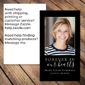 Für immer in unserem Herzen Foto Beerdigungskarte