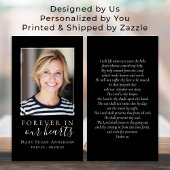 Für immer in unserem Herzen Foto Beerdigungskarte