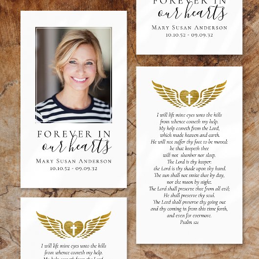 Für immer in unserem Herzen Foto Beerdigungskarte