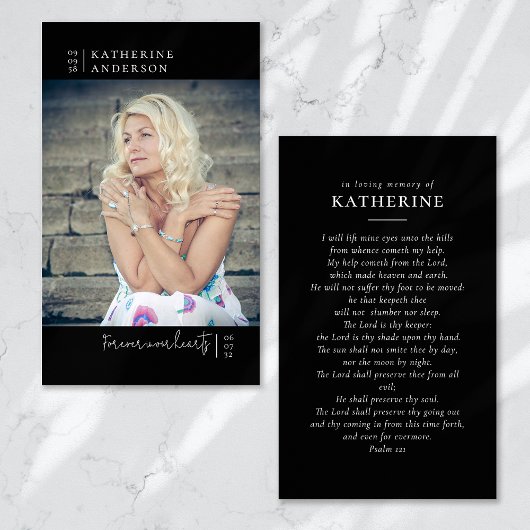 Für immer in unserem Herzen Foto Beerdigungskarte