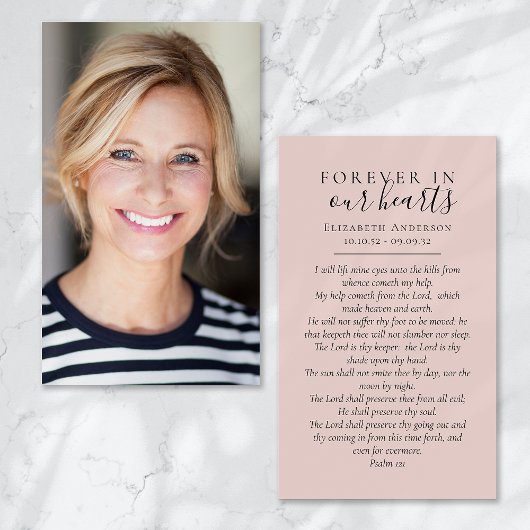 Für immer in unserem Herzen Foto Beerdigungskarte