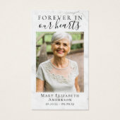 Für immer in unserem Herzen Foto Beerdigungskarte (Vorderseite)