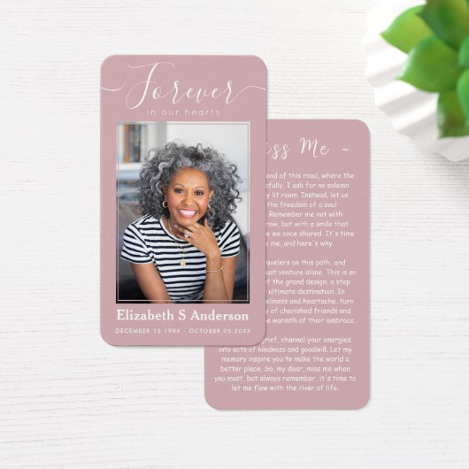 Für immer in unserem Herzen Foto Beerdigungskarte (Schreibtisch)