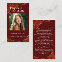 Für immer in unserem Herzen Foto Beerdigungskarte