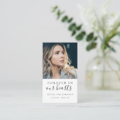 Für immer in unserem Herzen Foto Beerdigungskarte Visitenkarte (Stehend Vorderseite)