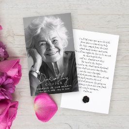 Für immer in unserem Herzen Foto Beerdigungskarte Visitenkarte