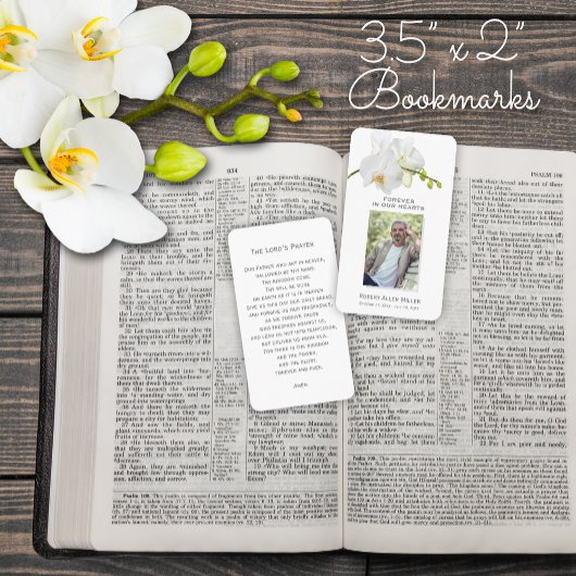 Für immer in unserem Herzen Foto Beerdigungskarte Visitenkarte