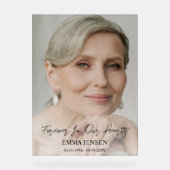 Für immer in unserem Herzen Foto Begrüßungsfeier Acrylschild (Vorderseite)