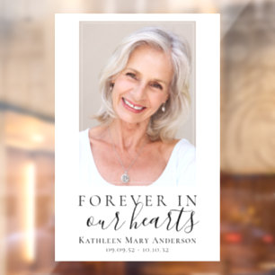 Für immer in unserem Herzen Foto Begrüßungszeichen Fensteraufkleber