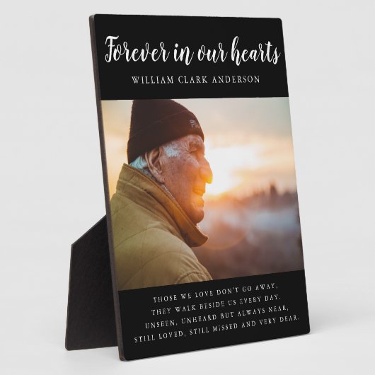 Für immer in unserem Herzen Foto Gedicht Tribut Fotoplatte (Seite)