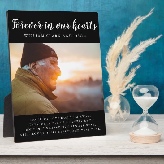 Für immer in unserem Herzen Foto Gedicht Tribut Fotoplatte (Seite)