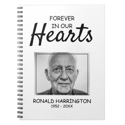 Für immer in unserem Herzen | Foto Memorial Guest Notizblock (Vorderseite)