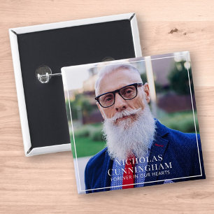 Für immer in unserem Herzen Foto Memorial Keepake Button