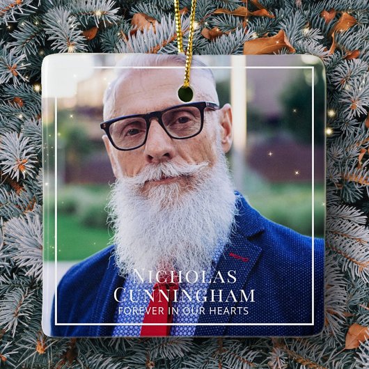 Für immer in unserem Herzen Foto Memorial Keepake Keramikornament