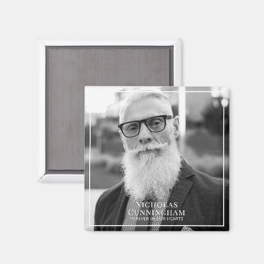 Für immer in unserem Herzen Foto Memorial Keepake Magnet (Vorderseite/Rückseite)