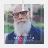 Für immer in unserem Herzen Foto Memorial Keepake Ornament Aus Glas (Vorderseite)