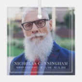 Für immer in unserem Herzen Foto Memorial Keepake Ornament Aus Glas (Vorderseite)