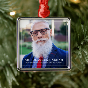 Für immer in unserem Herzen Foto Memorial Keepake Ornament Aus Metall