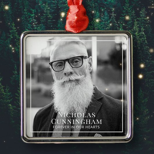 Für immer in unserem Herzen Foto Memorial Keepake Ornament Aus Metall