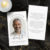 Für immer in unserem Herzen Foto Moderne Gebetskar Visitenkarte