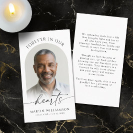 Für immer in unserem Herzen Foto Moderne Gebetskar Visitenkarte