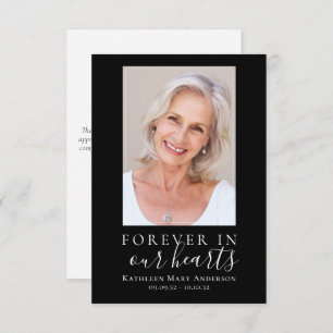 Für immer in unserem Herzen Foto Vielen Dank Note  Mitteilungskarte