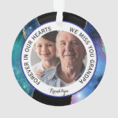 Für immer in unserem Herzen Großvater Moderne Ornament (Rückseite)