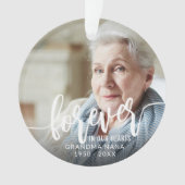 Für immer in unserem Herzen Handschrift 2 Fotos Ornament (Vorderseite)