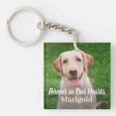 Für immer in unserem Herzen Haustier Hund Foto Kee Schlüsselanhänger (Vorderseite)