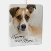 Für immer in unserem Herzen Hund Foto Keramikornament (Rechts)