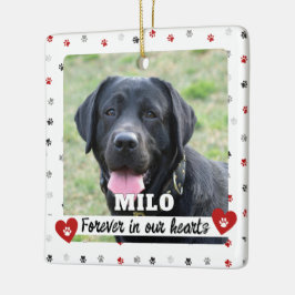 Für immer in unserem Herzen Hund Foto Pet Loss Kee Keramikornament