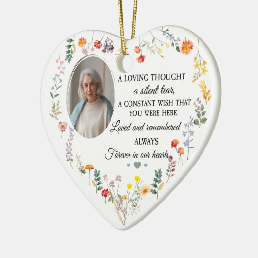 Für immer in unserem Herzen Keramik Ornament (Links)