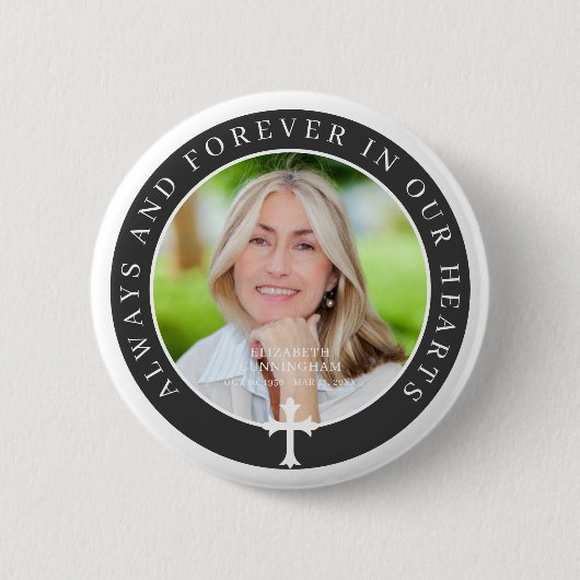 Für immer in unserem Herzen | Kundenspezifisches F Button (Vorderseite)