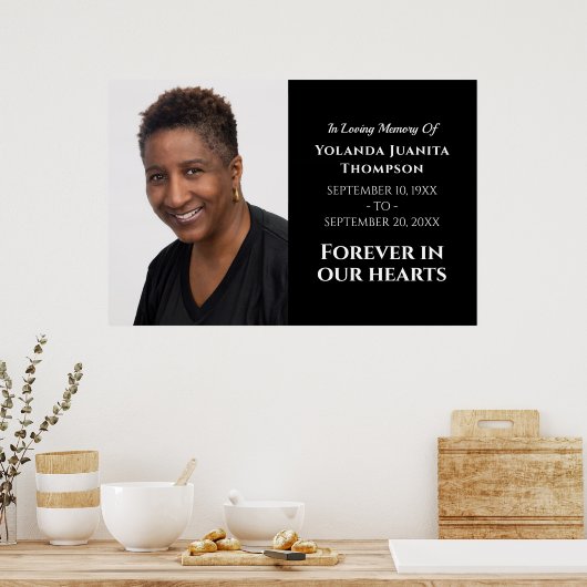 Für immer in unserem Herzen Moderne Beerdigung maß Poster (Küche)