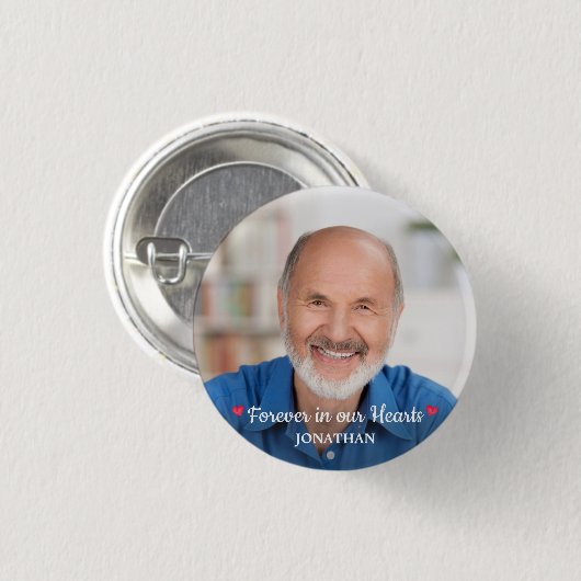 Für immer in unserem Herzen Moderne Gedenkstätte Button (Vorne & Hinten)