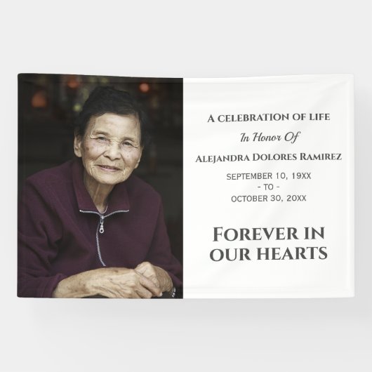 Für immer in unserem Herzen Modernes Custom Foto M Banner (Horizontal)