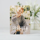 Für immer in unserem Herzen Modernes Einfaches Ele Dankeskarte (Stehend Vorderseite)