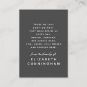 Für immer in unserem Herzen Modernes Einfaches Ele Visitenkarte (Rückseite)