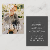 Für immer in unserem Herzen Modernes Einfaches Ele Visitenkarte (Vorne/Hinten)