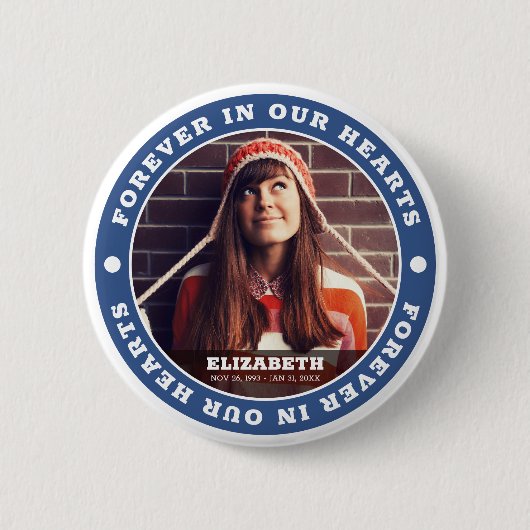 Für immer in unserem Herzen Modernes Foto mit indi Button (Vorderseite)