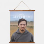 Für immer in unserem Herzen Name 3 Foto Memorial Wandteppich Mit Holzrahmen (Vorderseite 2)